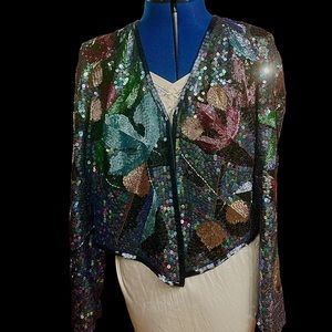 sequin mid waist jacket
